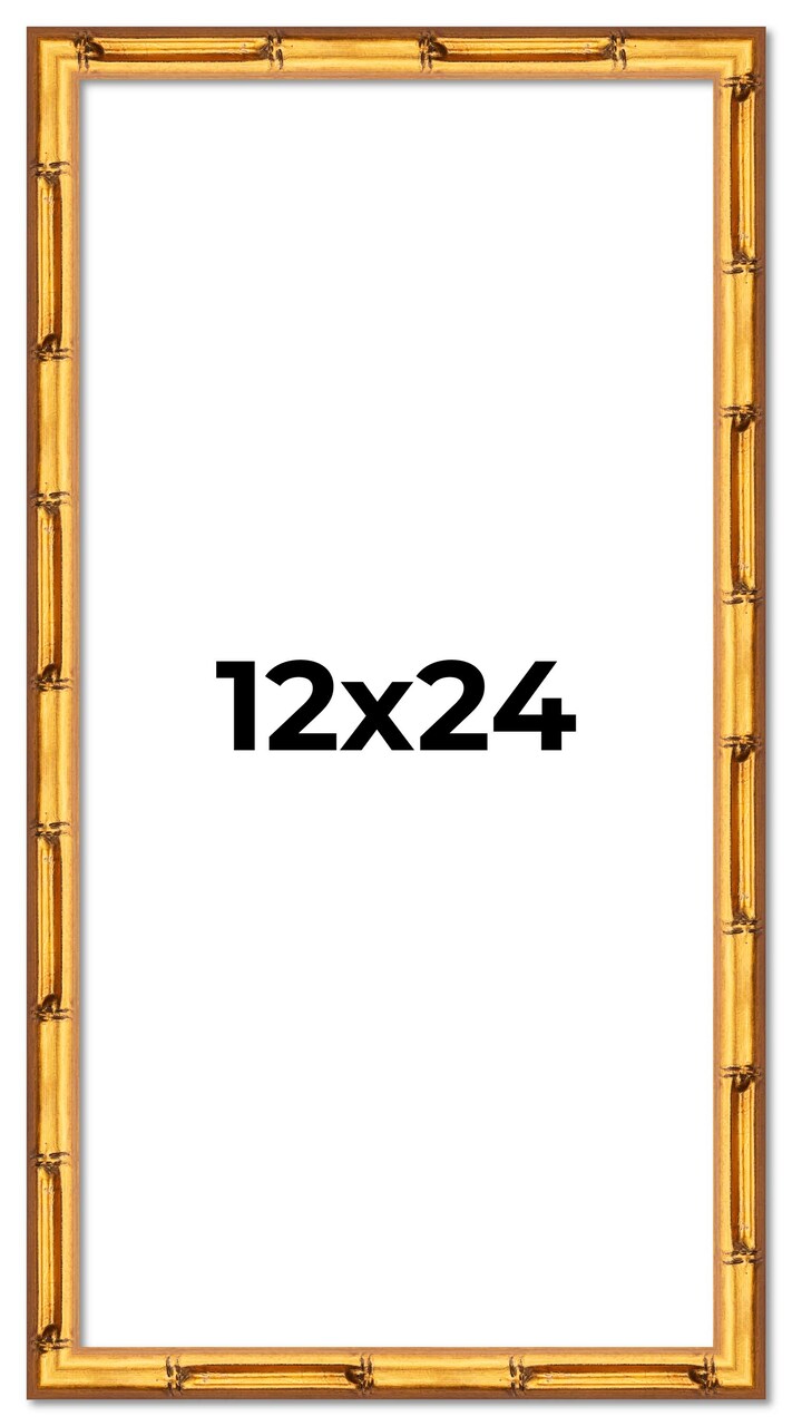 12x24 Bamboo Picture Frame with UV-Resistant Acrylic & Acid Free Backing, Available in 4 Finishes - Brown, Black, Gold, and Natural